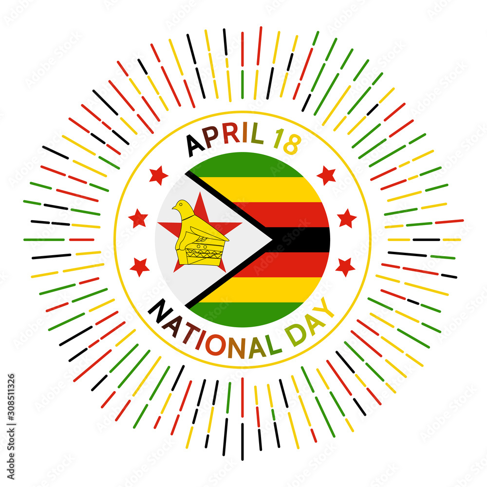 Zimbabwe national day badge. Independence from the United Kingdom in