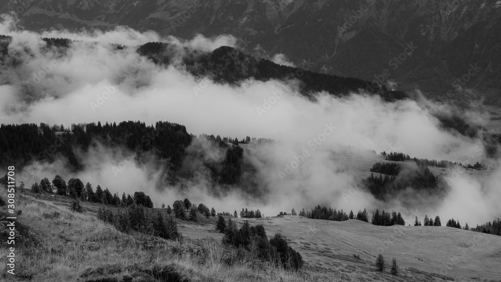 Low-Hanging Clouds at Harder Kulm, Switzerland