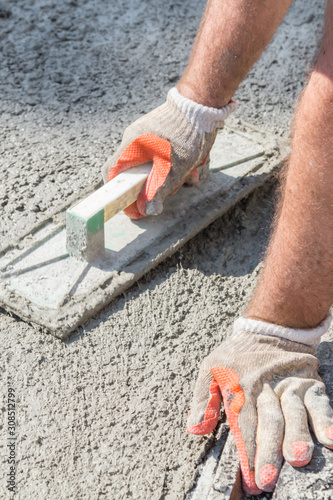 Heavy work for a construction worker on the site. photo