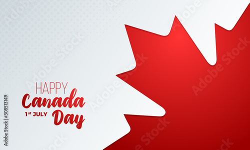 Happy Canada Day in bright background