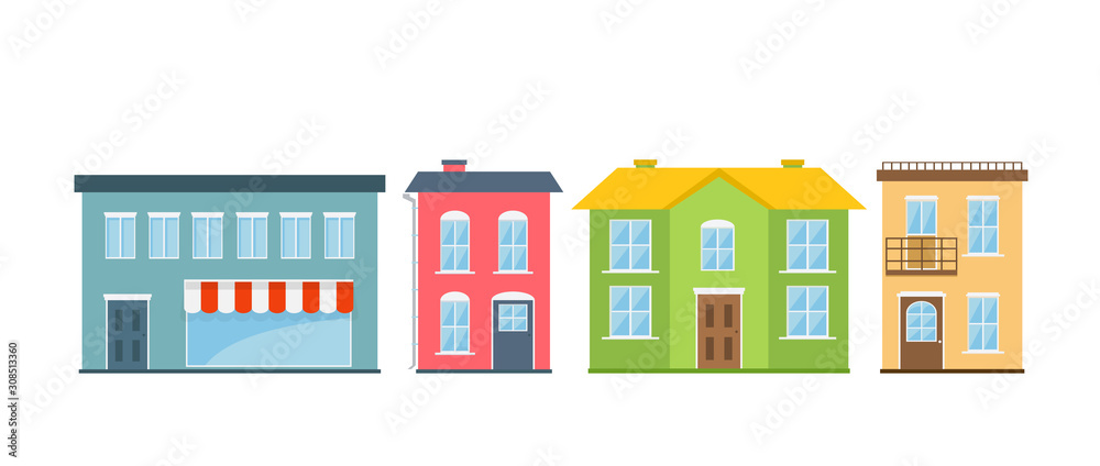 Set of Colorful Houses