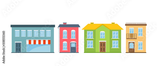 Fototapeta Naklejka Na Ścianę i Meble -  Set of Colorful Houses