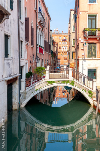 Venice. Old houses over the canal. © pillerss