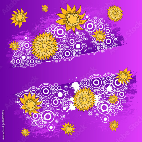 Floral design. Hand drawn, vector stock.