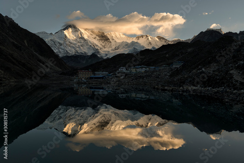 Goyko, Cho Oyu  and Goyko Lake, Solo Khumbu, Nepal photo