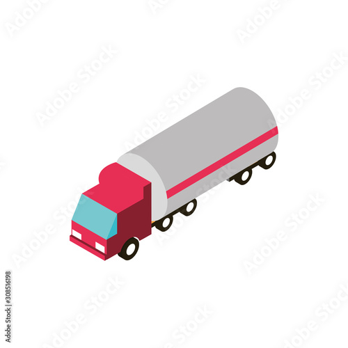 fuel tanker truck transport vehicle isometric icon