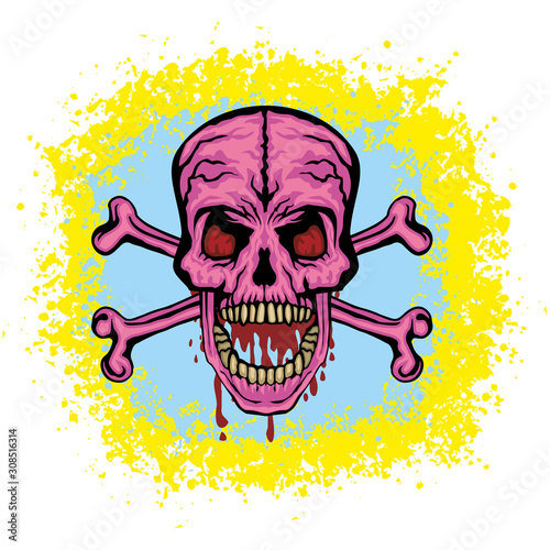 Gothic sign with skull, grunge vintage design t shirts