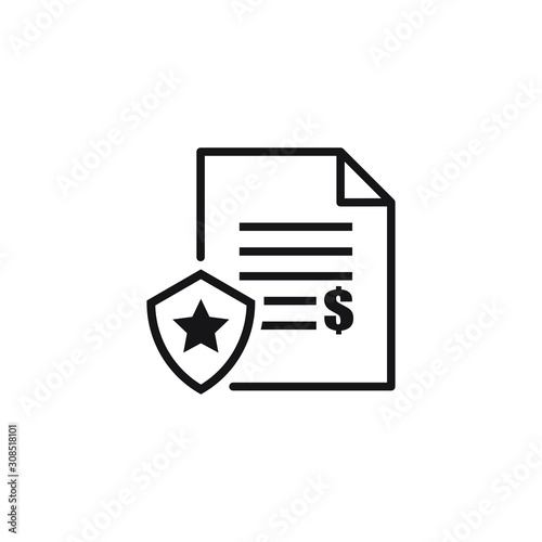 Penalty document icon design isolated on white background. Vector illustration