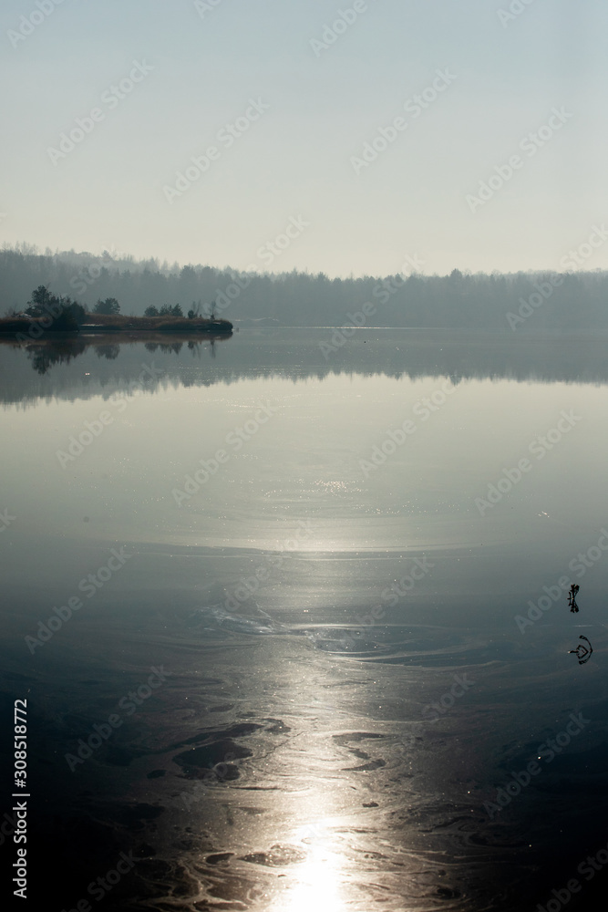 lake in the fog