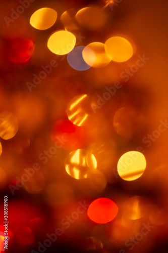 Red and gold bokeh 