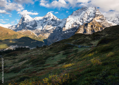 Eiger  M  nch  and Jungfrau in the Evening Light  Switzerland