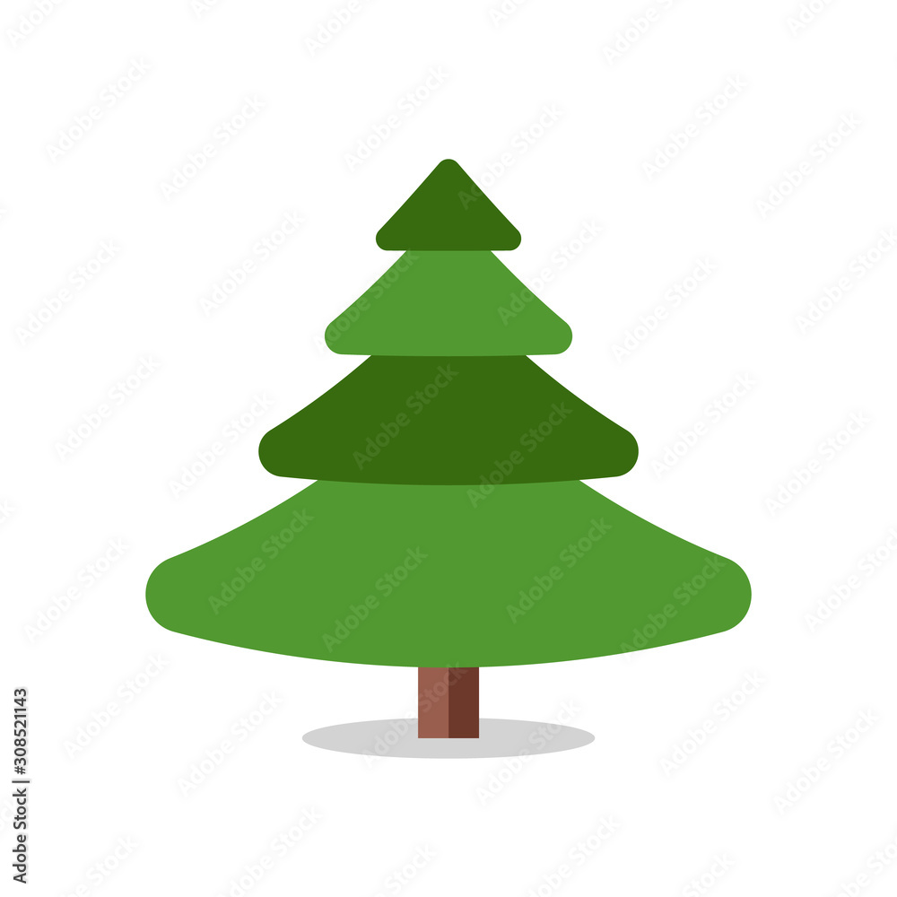 Collection of Christmas trees, modern flat design.