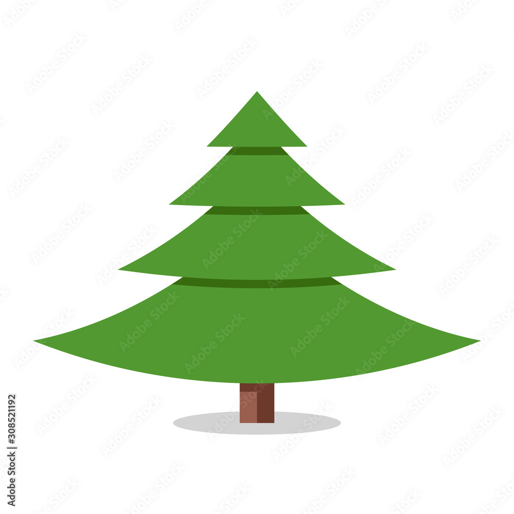 Collection of Christmas trees, modern flat design.