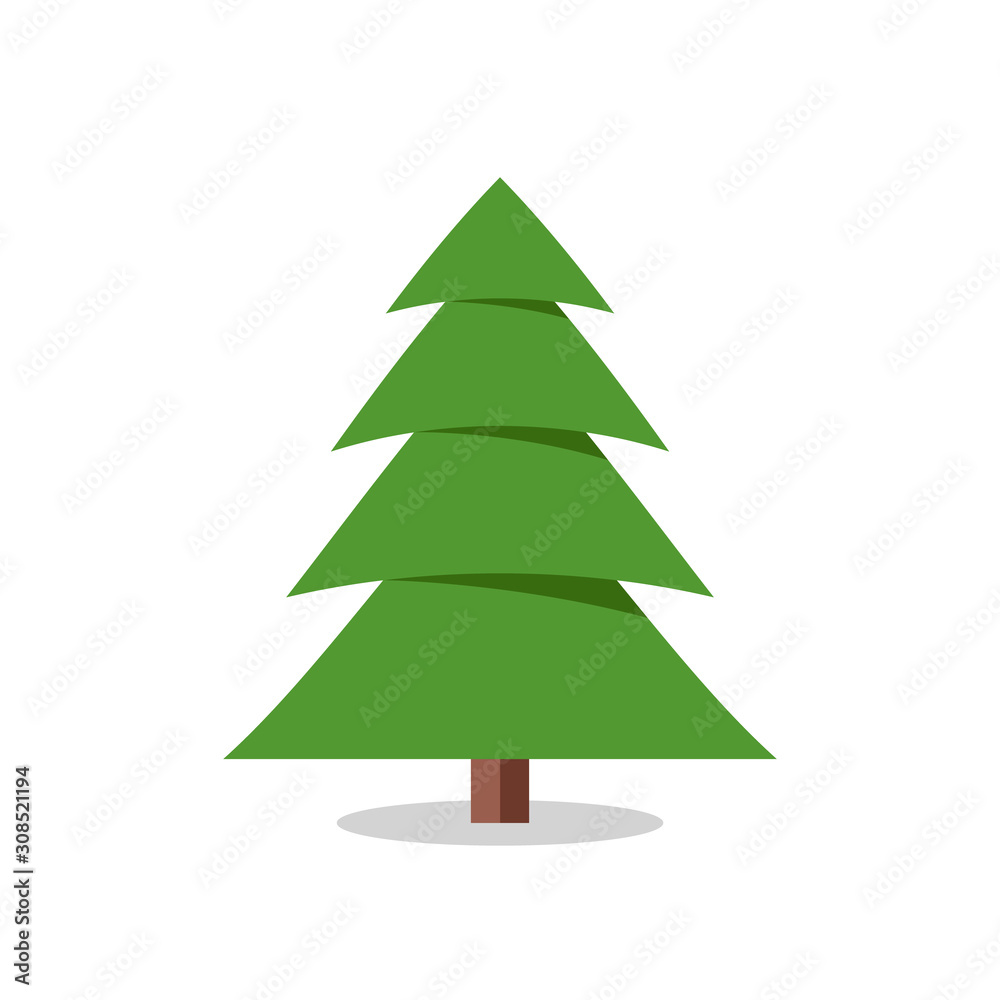 Collection of Christmas trees, modern flat design.