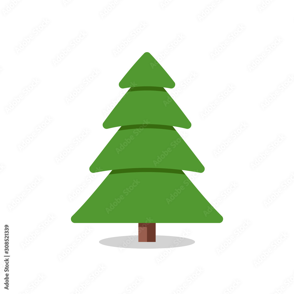 Collection of Christmas trees, modern flat design.