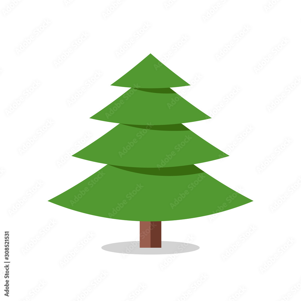 Collection of Christmas trees, modern flat design.
