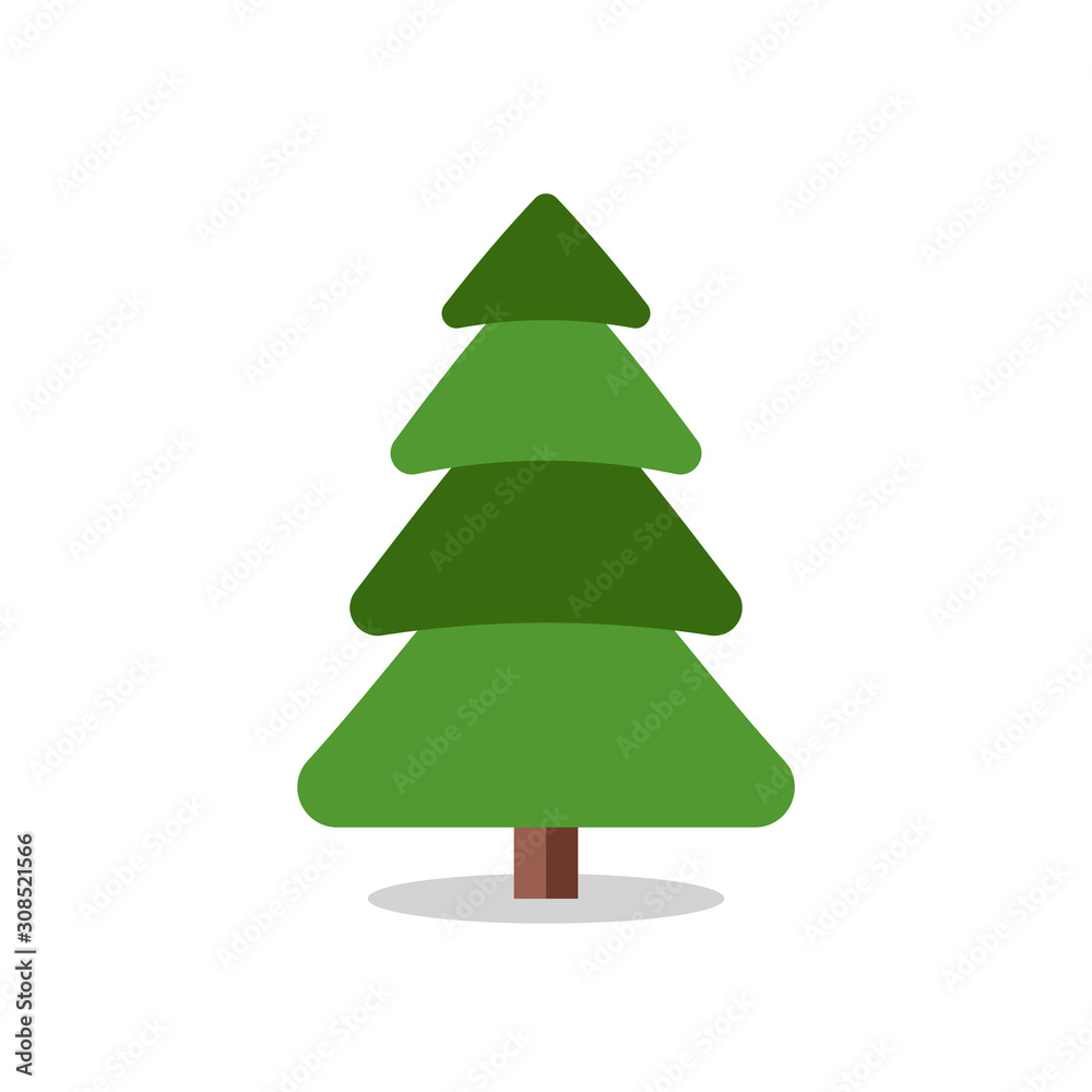 Collection of Christmas trees, modern flat design.