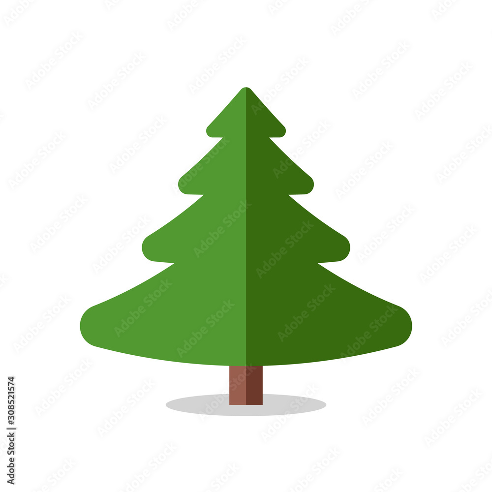 Collection of Christmas trees, modern flat design.