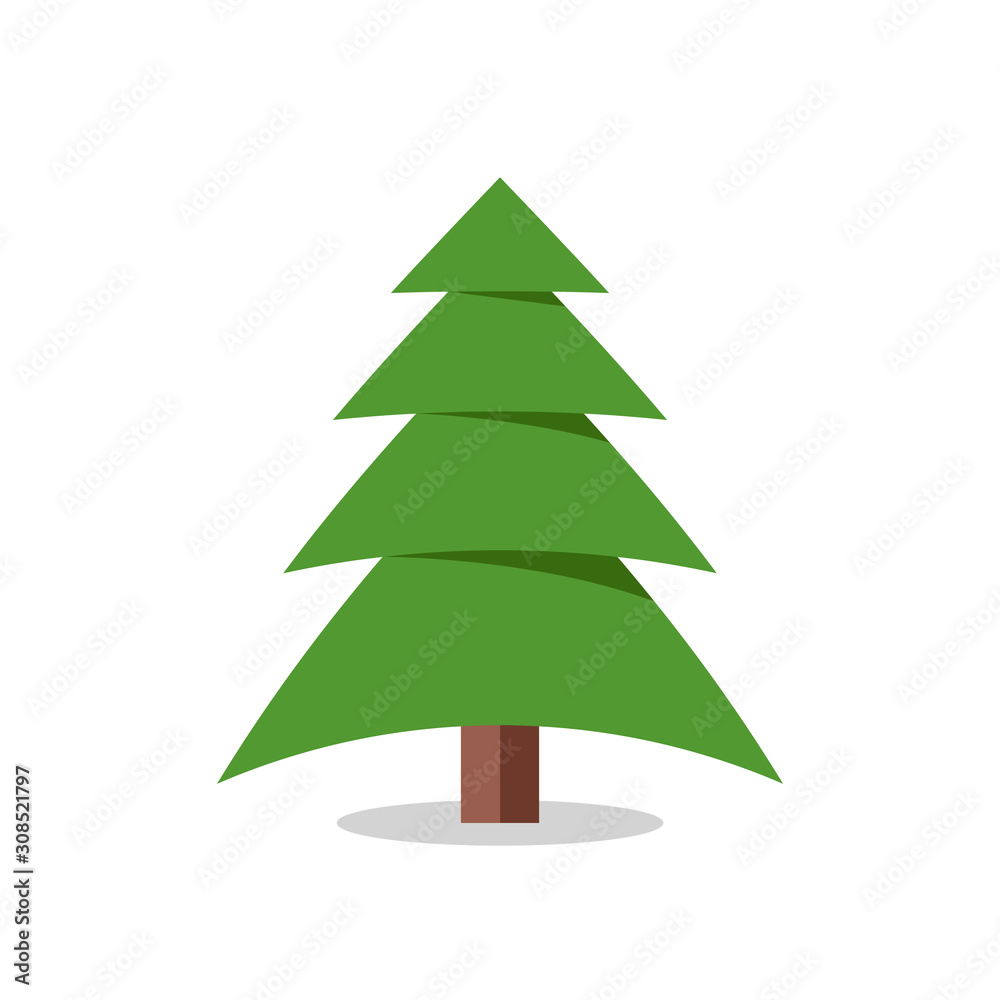 Collection of Christmas trees, modern flat design.