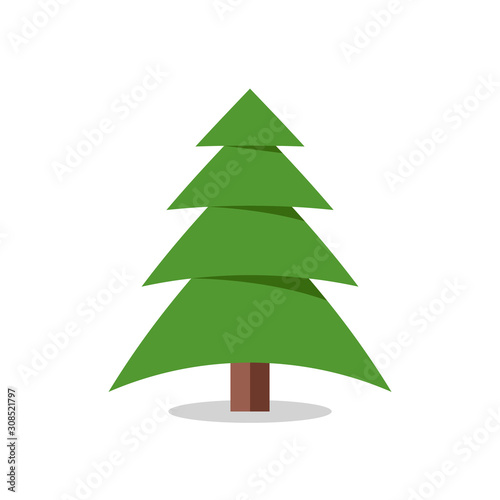 Obraz na płótnie Collection of Christmas trees, modern flat design. w salonie