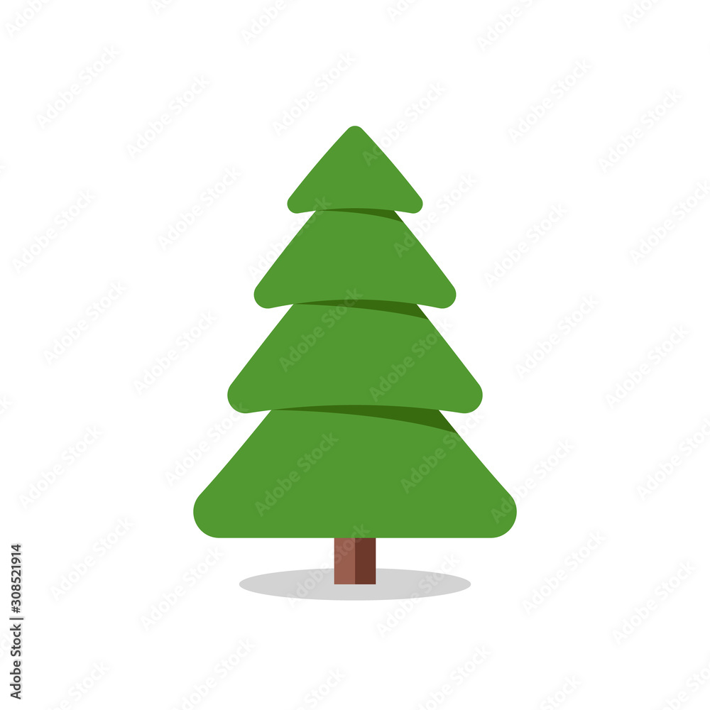 Collection of Christmas trees, modern flat design.