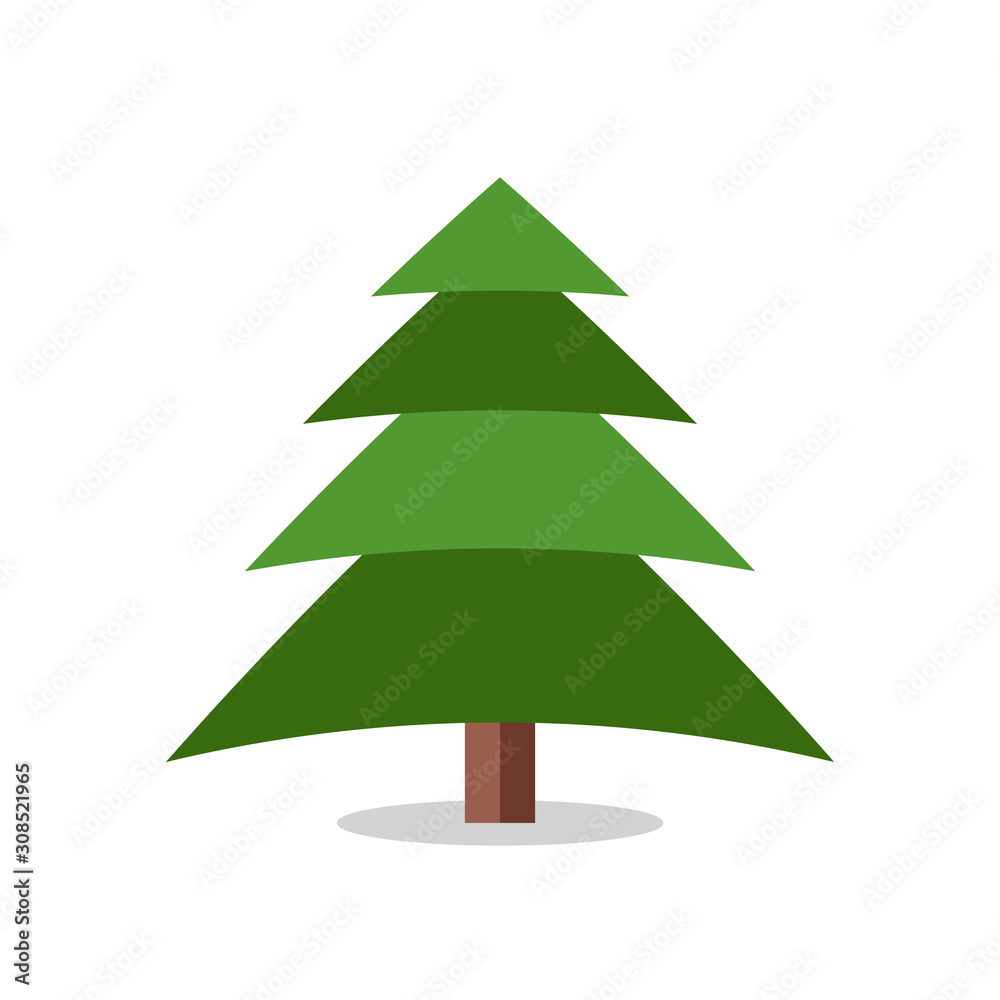 Collection of Christmas trees, modern flat design.