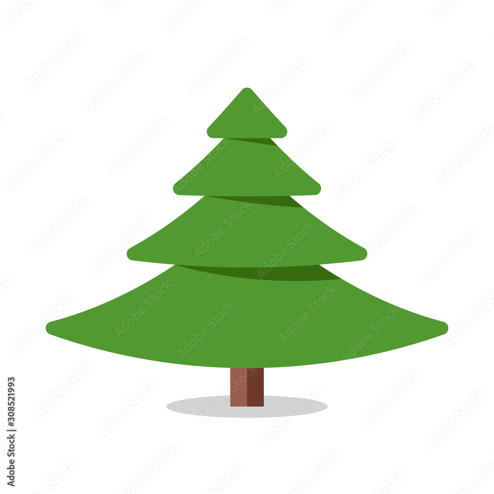 Collection of Christmas trees, modern flat design.