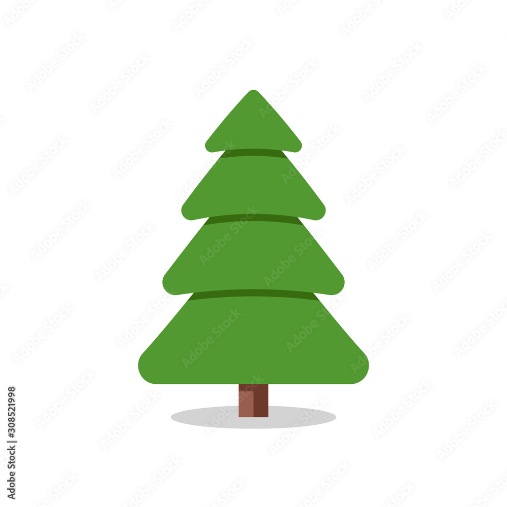 Collection of Christmas trees, modern flat design.
