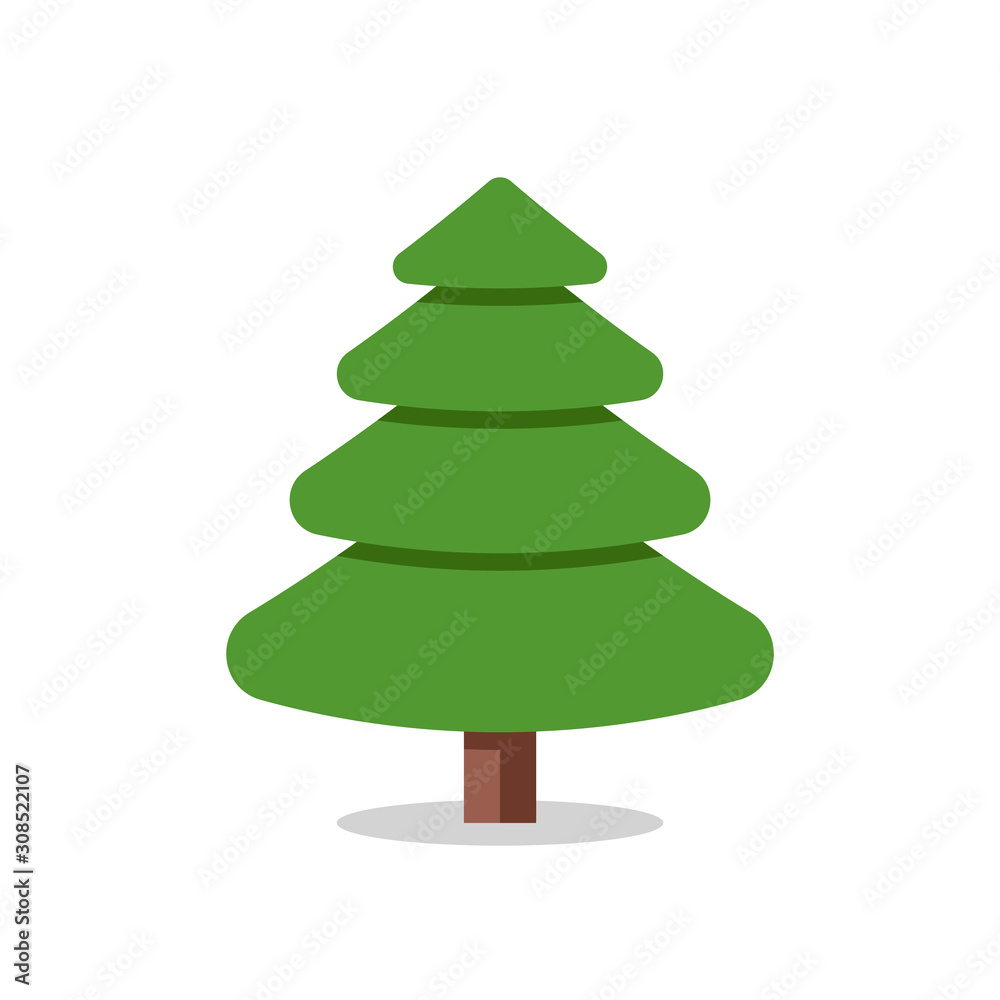 Collection of Christmas trees, modern flat design.