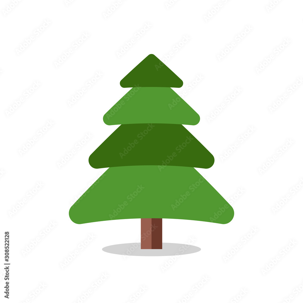 Collection of Christmas trees, modern flat design.