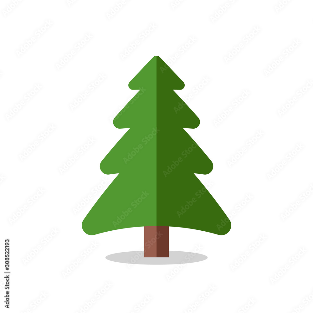 Collection of Christmas trees, modern flat design.