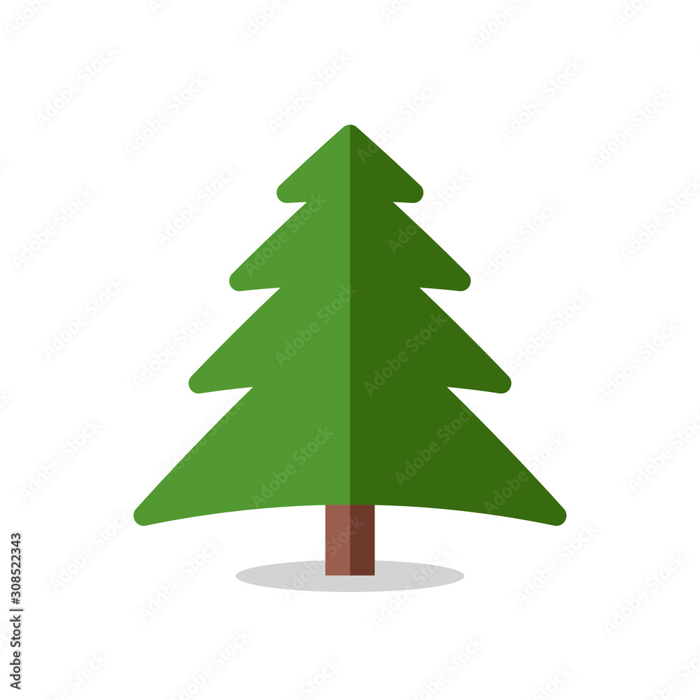 Collection of Christmas trees, modern flat design.