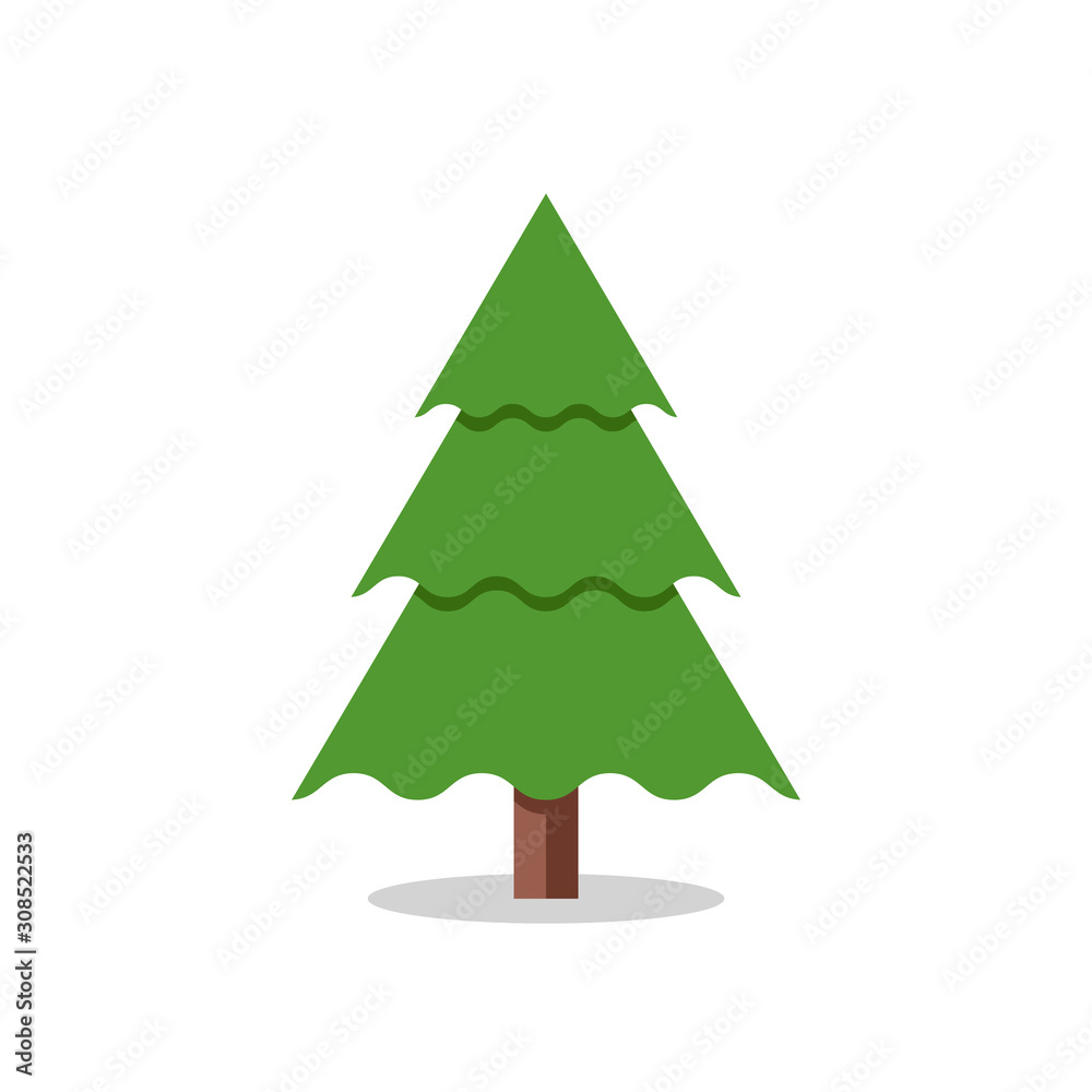 Collection of Christmas trees, modern flat design.
