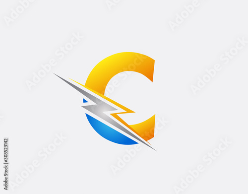 Creative Flash C Letter Icon