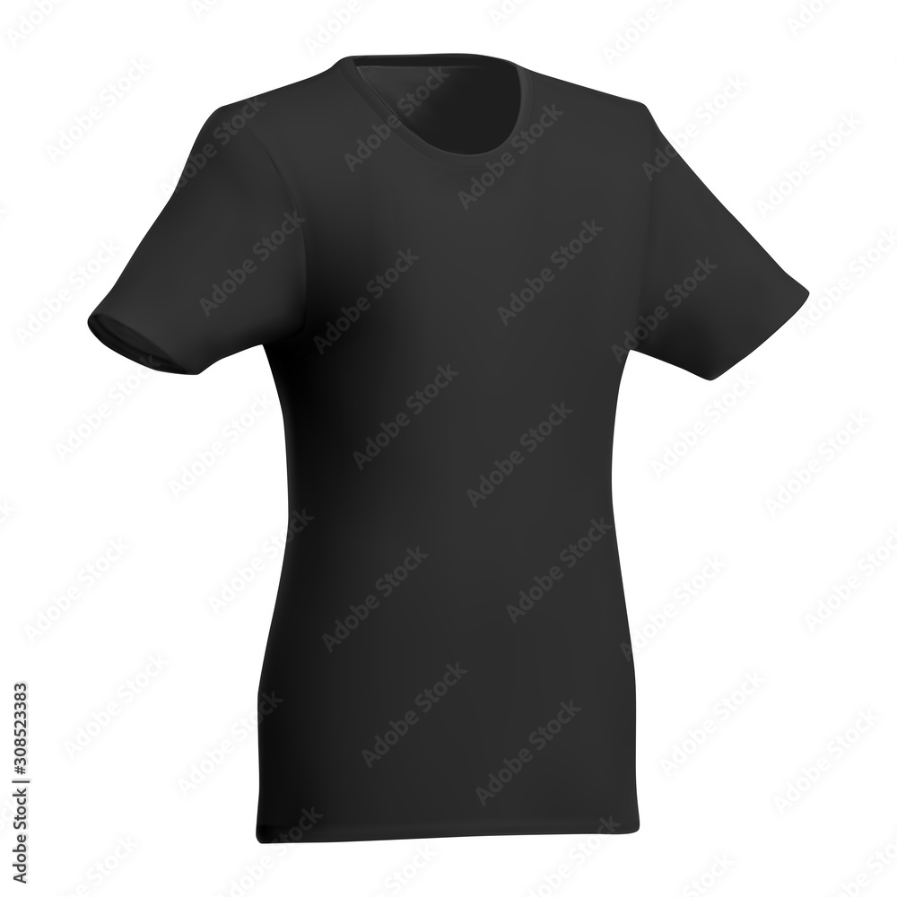 Black woman t shirt. V neck female sport casual short sleeve wear ...