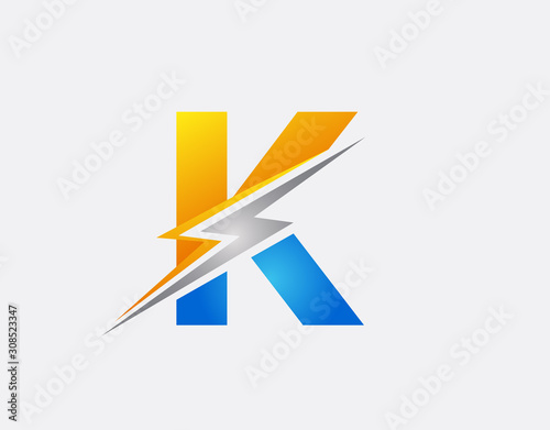 Creative Flash K Letter Icon