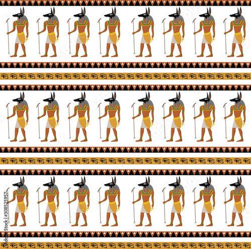 Egyptian seamless pattern. Tribal repeating texture, endless backdrop backdrop. Vector illustration