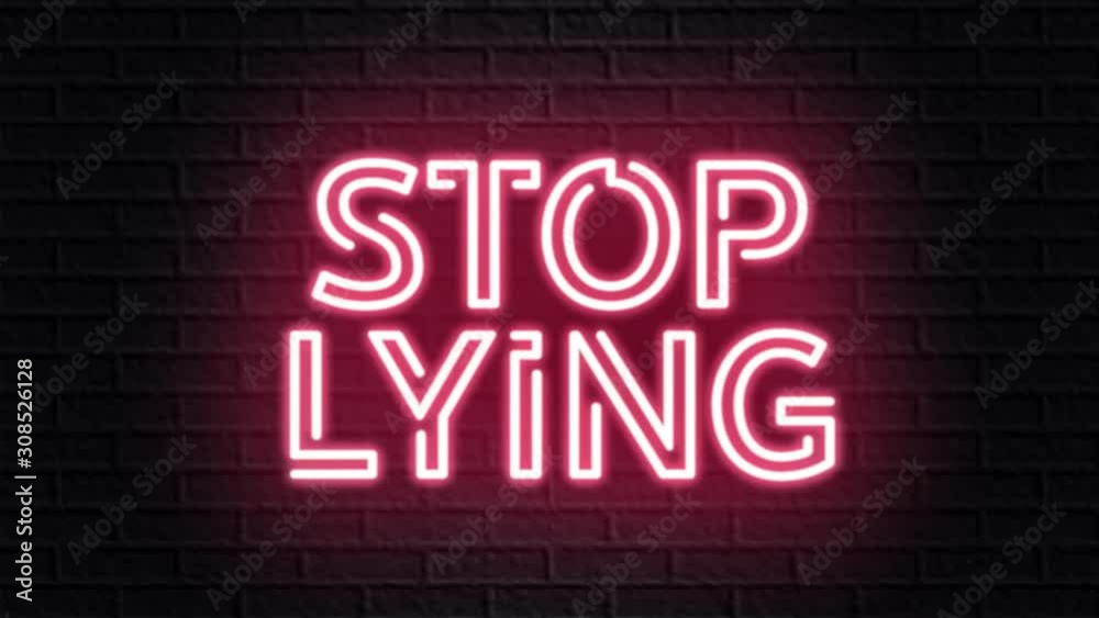 red neon video animation stop lying red neon video animation stop lying