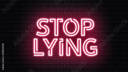 red neon video animation stop lying