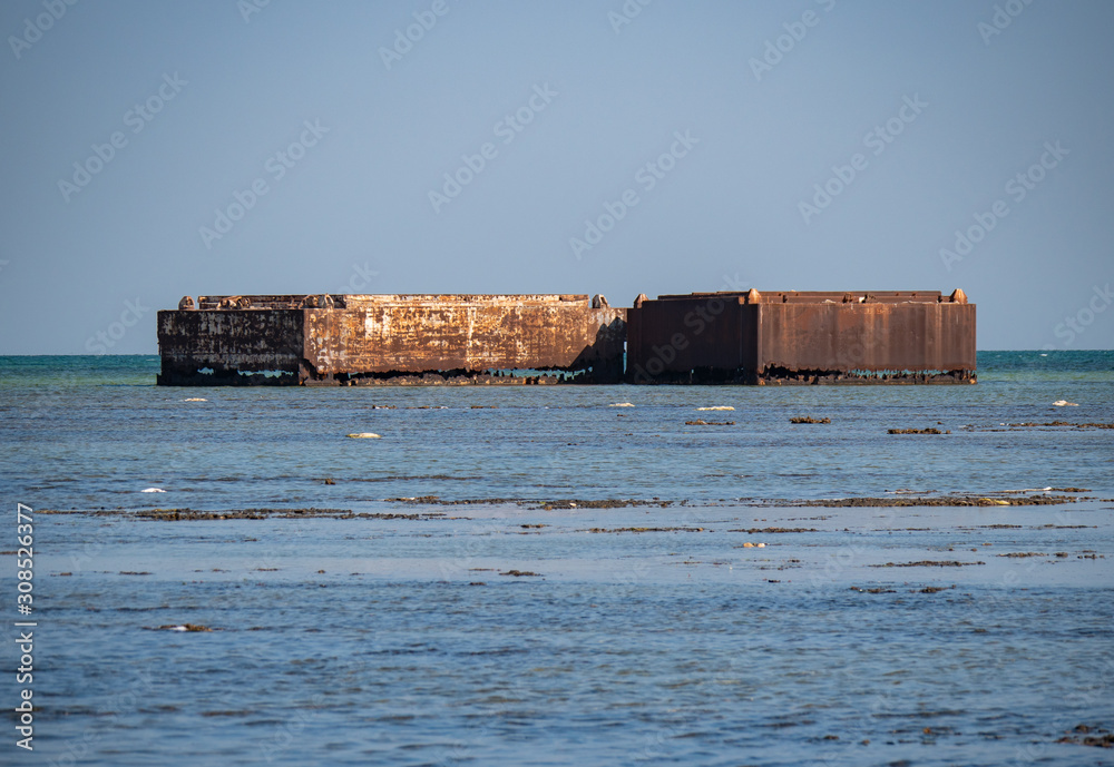 Shipwreck off the coast of Hawar Islands, Bahrain