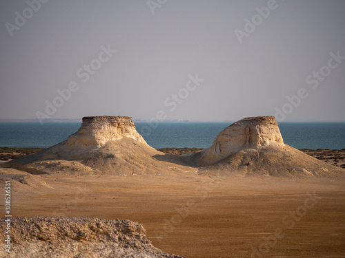 Rock formations (Bandar Nakla) on Hawar Island, Bahrain photo