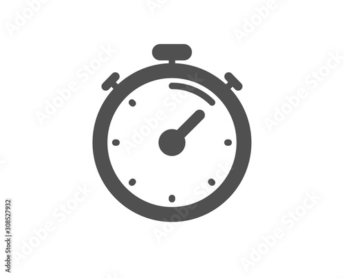 Time management sign. Timer icon. Stopwatch symbol. Classic flat style. Simple timer icon. Vector