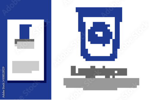 Blue Recycle bin with recycle symbol icon isolated on white background. Trash can icon. Garbage bin sign. Recycle basket sign. Logo design template element. Vector Illustration