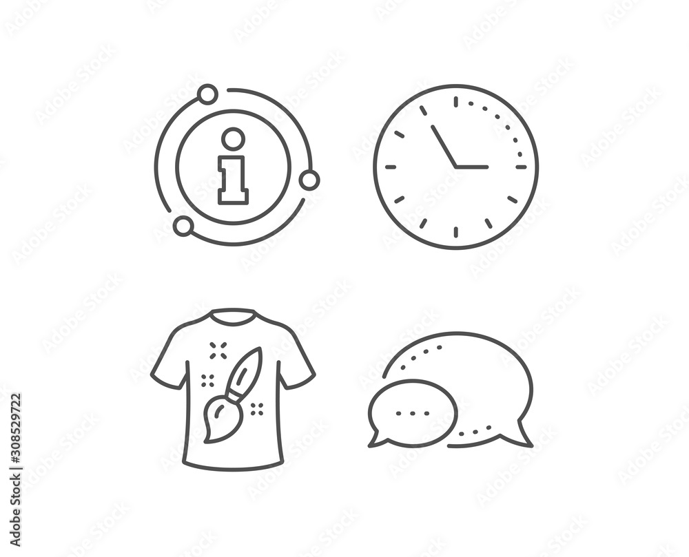 T-shirt design line icon. Chat bubble, info sign elements. Creative brush sign. T shirt Graphic art symbol. Linear t-shirt design outline icon. Information bubble. Vector T-shirt design line icon. Chat bubble, info sign elements. Creative brush sign. T shirt Graphic art symbol. Linear t-shirt design outline icon. Information bubble. Vector