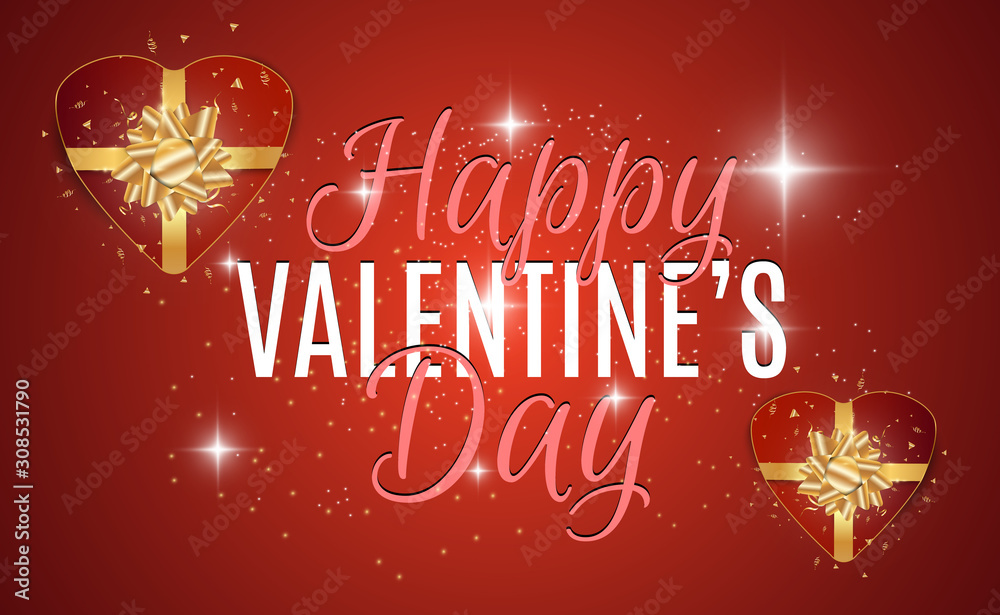  Happy Valentine's Day vector illustration on a beautiful background with beautiful hearts.