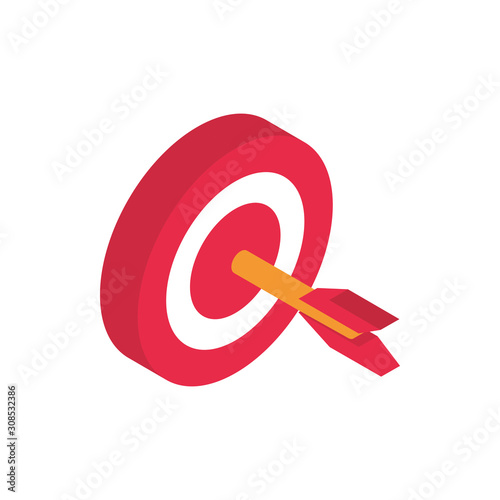 target advertising commerce marketing icon isometric