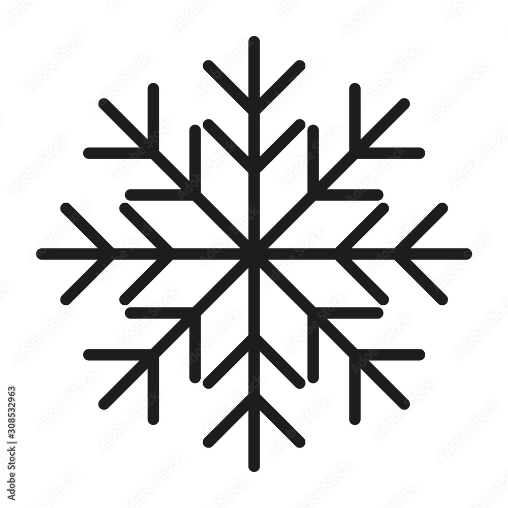 Snowflake icon. Flat vector illustration in black on white background. EPS 10 Snowflake icon. Flat vector illustration in black on white background. EPS 10