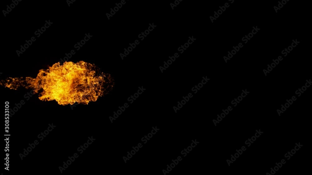 Super slow motion of fire blast isolated on black background. Filmed on high speed camera, 1000 fps Super slow motion of fire blast isolated on black background. Filmed on high speed camera, 1000 fps