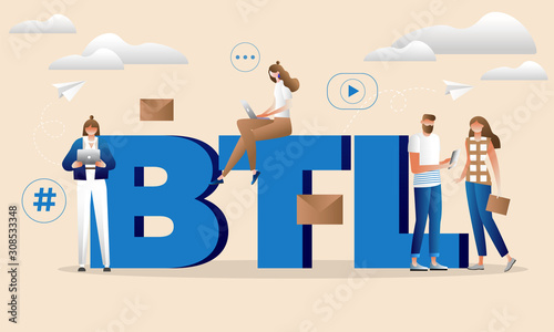 BTL or below the line communication with customer. Marketing strategy of product promotion. Direct offer to person. Isolated 3d vector illustration with characters
