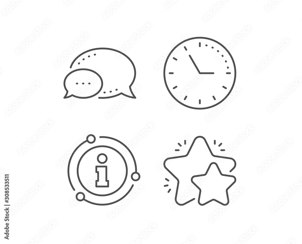Star line icon. Chat bubble, info sign elements. Feedback rating sign. Customer satisfaction symbol. Linear star outline icon. Information bubble. Vector Star line icon. Chat bubble, info sign elements. Feedback rating sign. Customer satisfaction symbol. Linear star outline icon. Information bubble. Vector